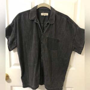 Madewell black denim top
